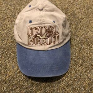 Tan/Blue Hat with writing